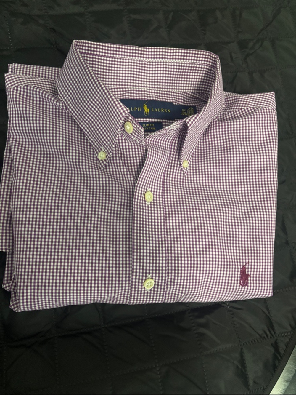 Ralph Lauren Purple Micro-Gingham Button-Down Shirt